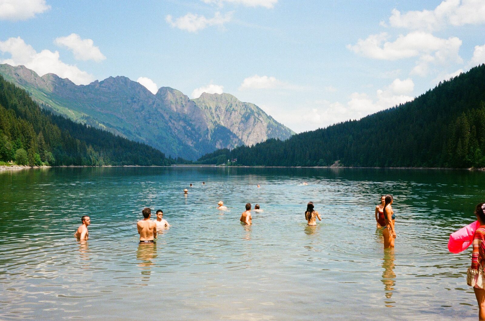 Swimming in the lake
